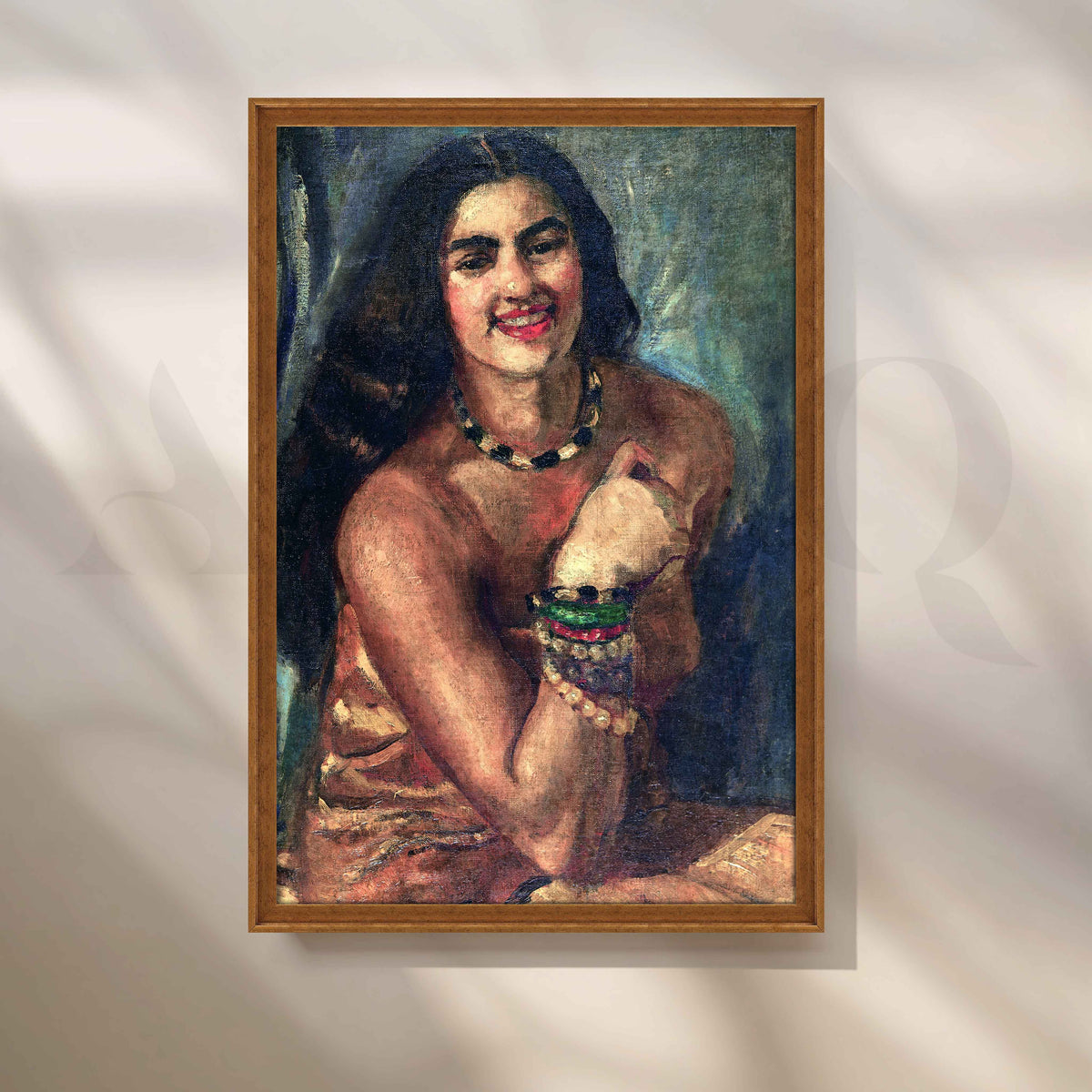 Self-Portrait as a Tahitian by Amrita Sher-Gil Canvas Artwork – Asha Art Studio – Image 6