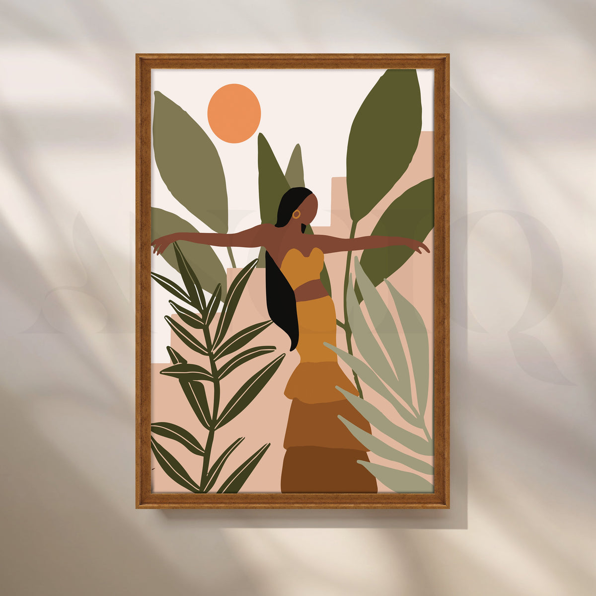 Leaves and Warm Earth Tones Boho Artwork – Asha Art Studio – Image 6