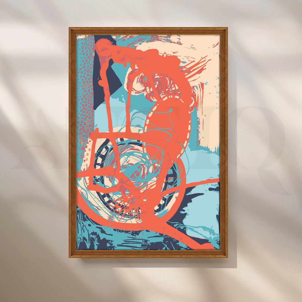 Abstract Whirlwind in Red and Blue Canvas Artwork – Asha Art Studio – Image 6