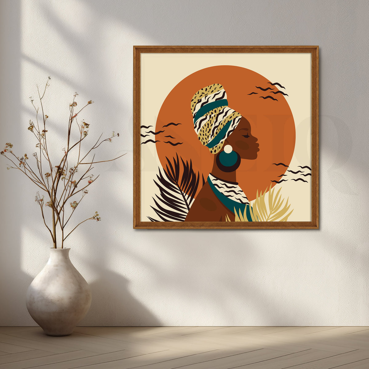 Sunset Silhouette of a Woman Artwork – Asha Art Studio – Image 6