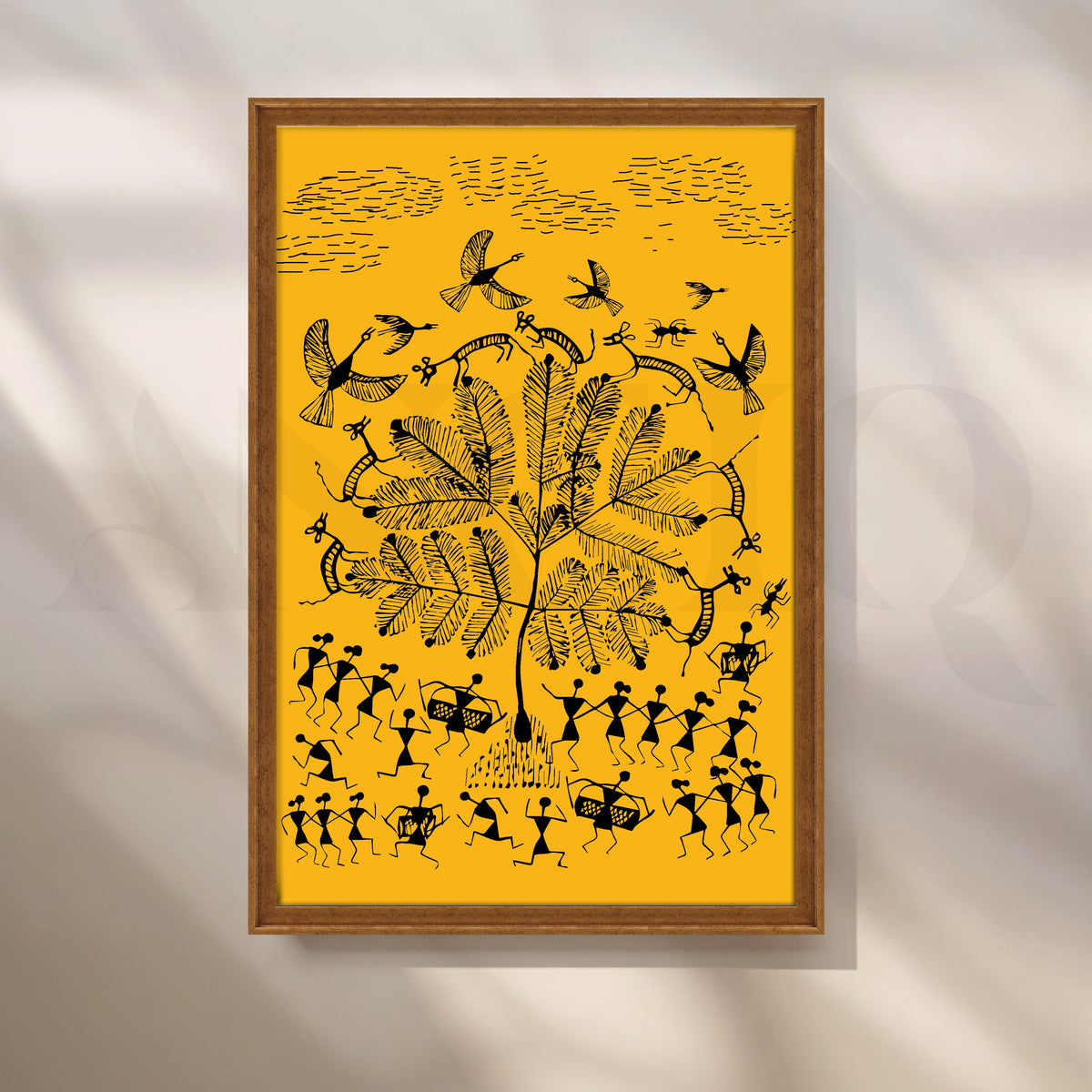 Warli Whimsy Canvas Artwork – Asha Art Studio – Image 6