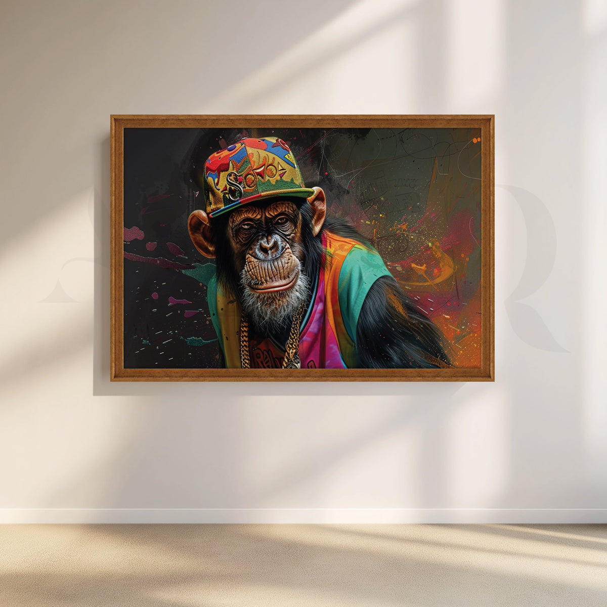 A Whimsical Chimpanzee Canvas Artwork – Asha Art Studio – Image 6