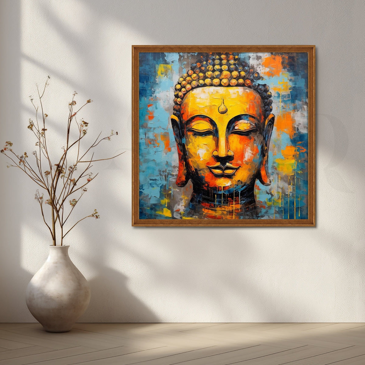 Vivid Buddha Portrait Canvas Artwork – Asha Art Studio – Image 6