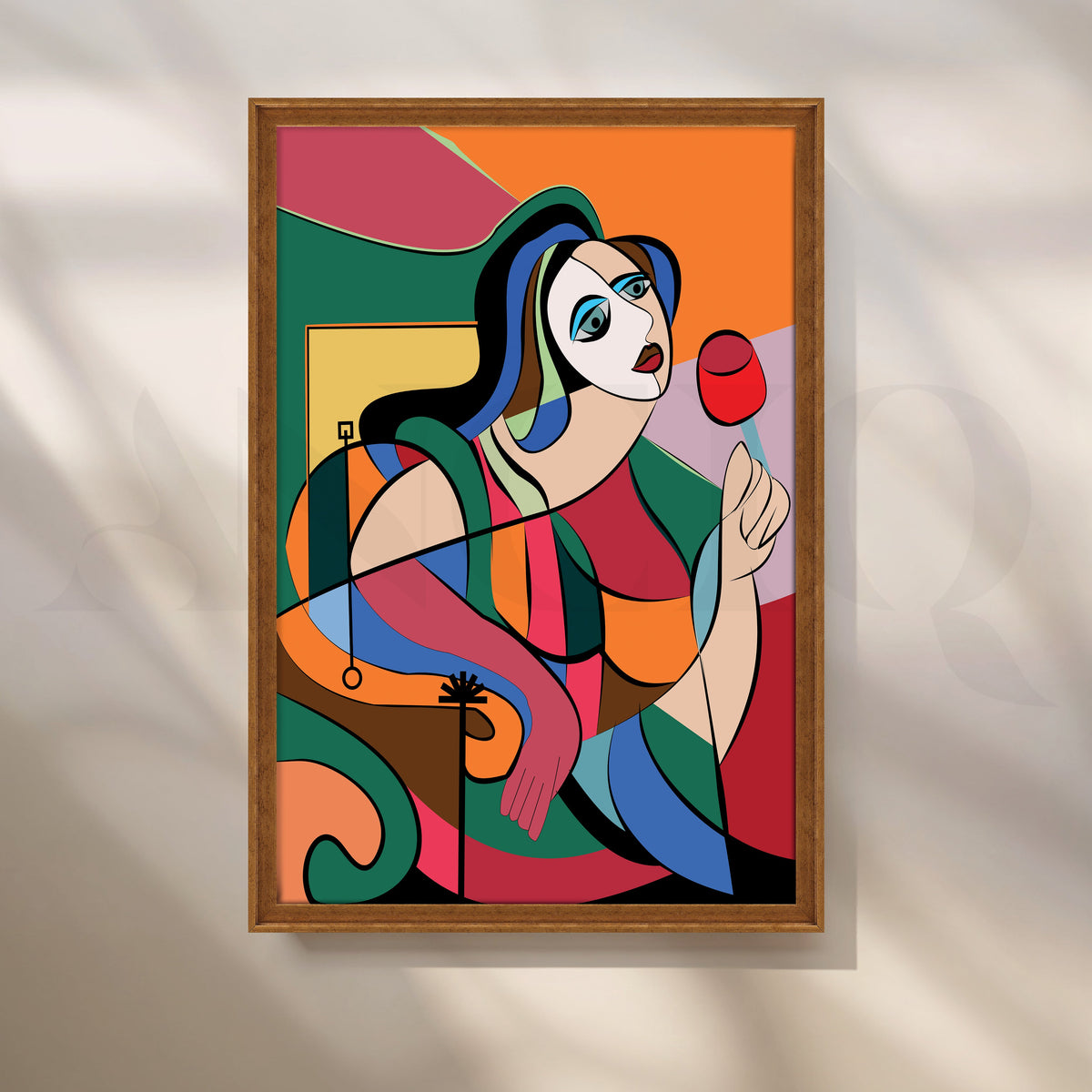 Geometric Female Portrait Canvas Artwork – Asha Art Studio – Image 6