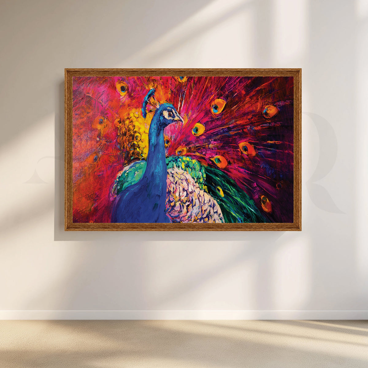 Peacock Elegance Canvas Artwork – Asha Art Studio – Image 6