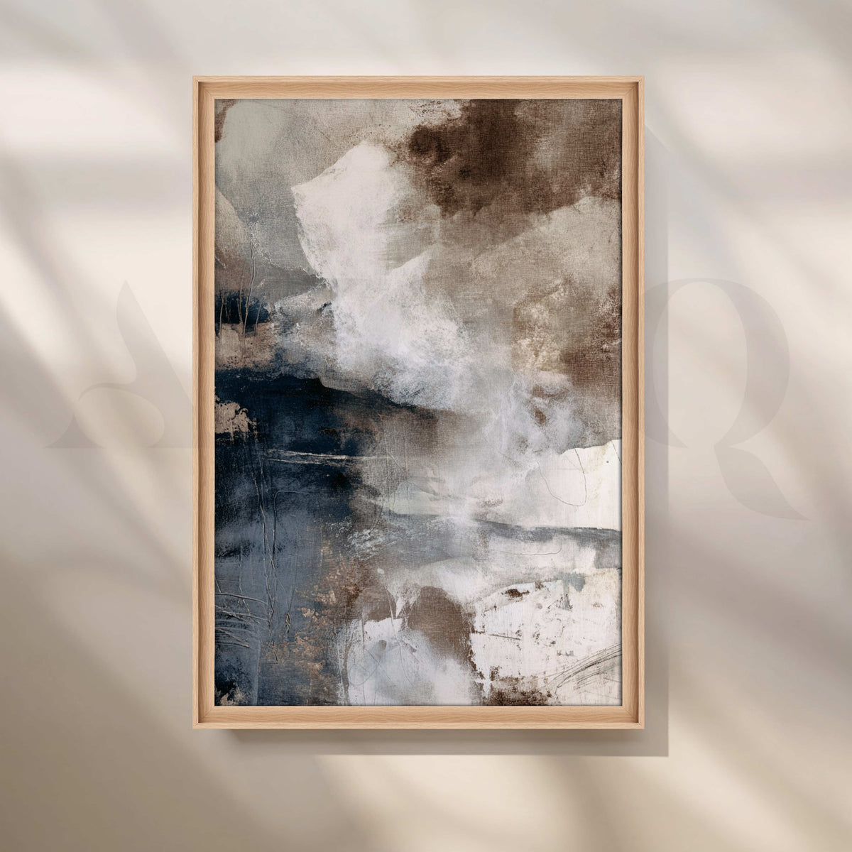 Navy, Grey and Brown Abstract Canvas Artwork – Asha Art Studio – Image 5