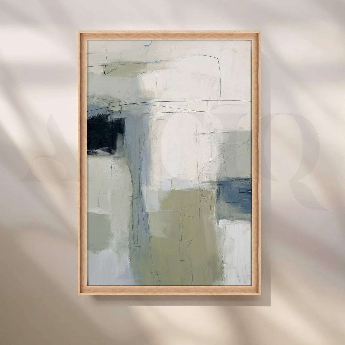 Soft Sage and Blue Abstract Canvas Artwork – Asha Art Studio – Image 5