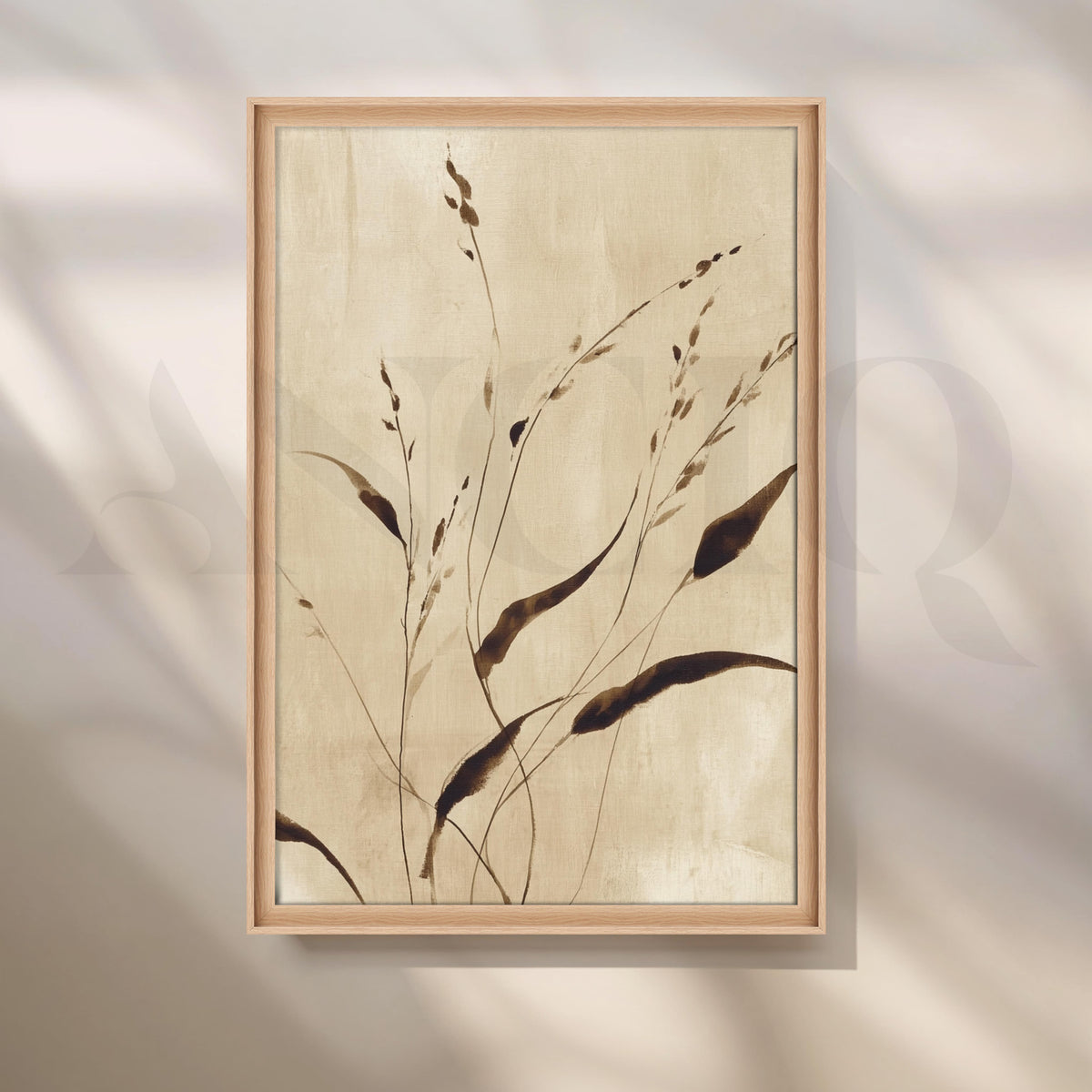 Minimal Botanical Abstract Canvas Artwork – Asha Art Studio – Image 5
