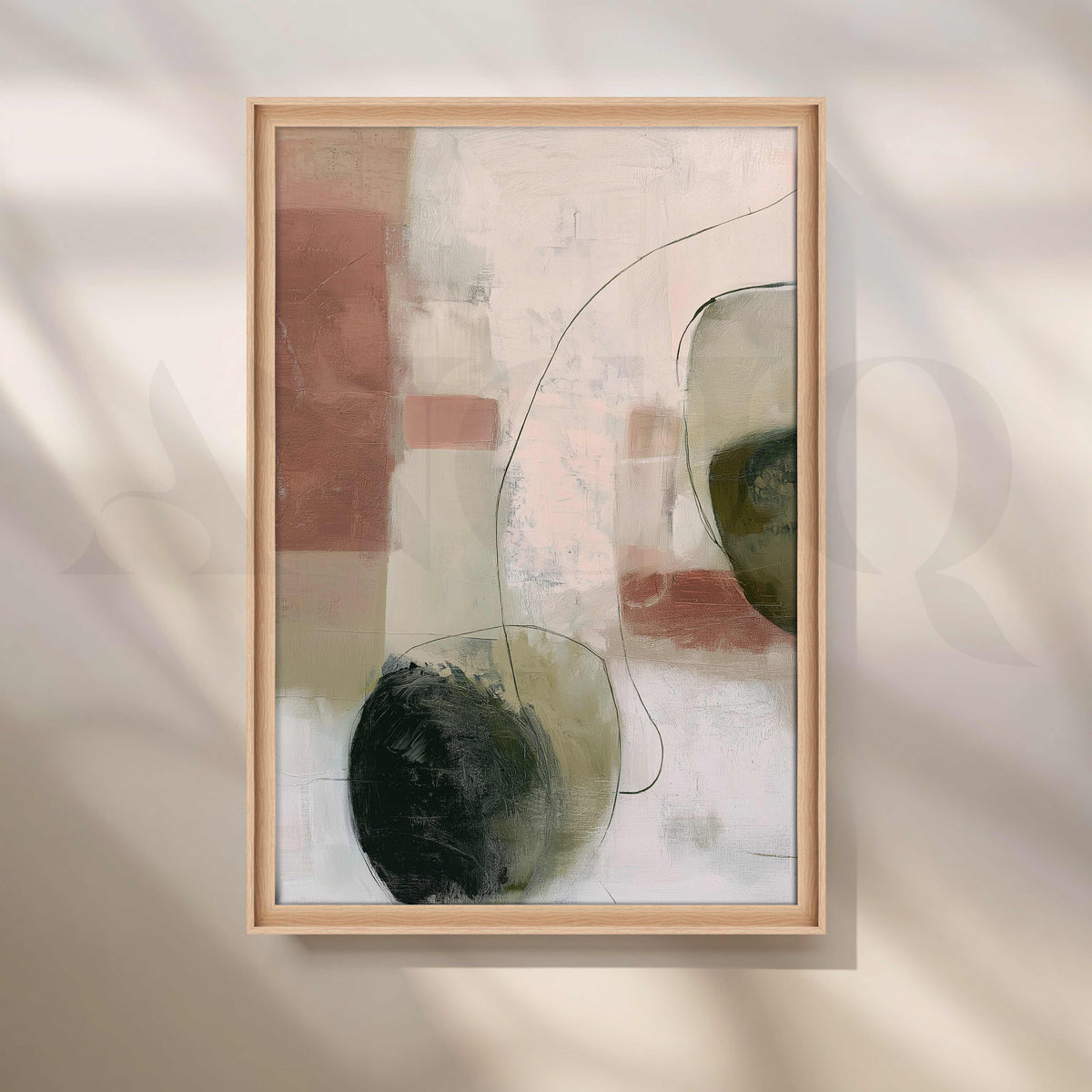 Blush and Sage Abstract Canvas Artwork – Asha Art Studio – Image 5