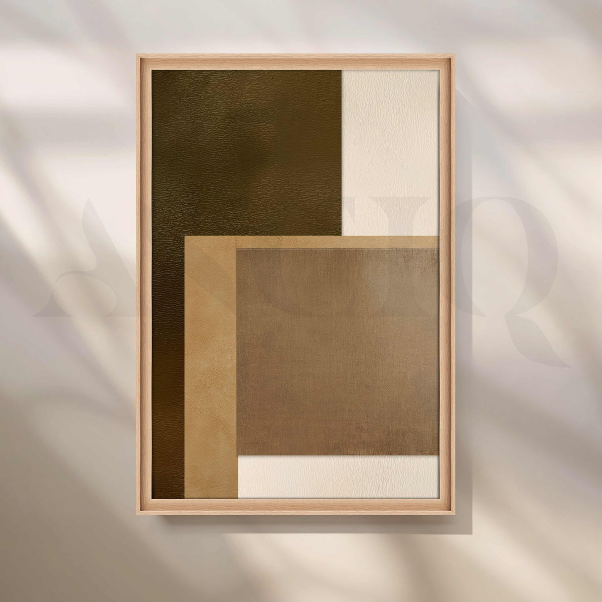 Brown and Beige Geometric Abstract Canvas Artwork – Asha Art Studio – Image 5