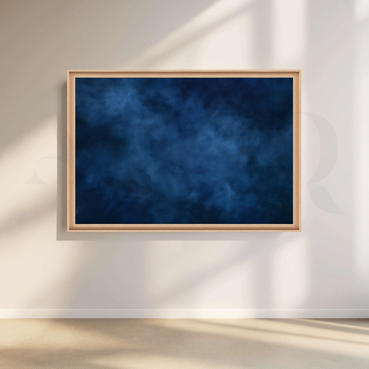 Deep Blue Textured Abstract Canvas Artwork – Asha Art Studio – Image 5