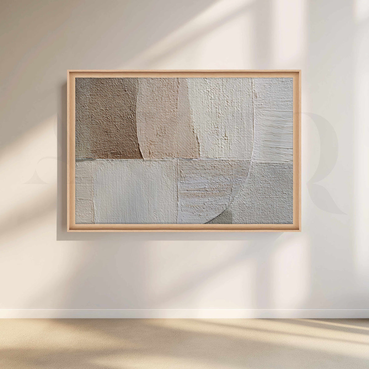 Neutral Textured Abstract Canvas Artwork in Ivory and Taupe Tones – Asha Art Studio – Image 5