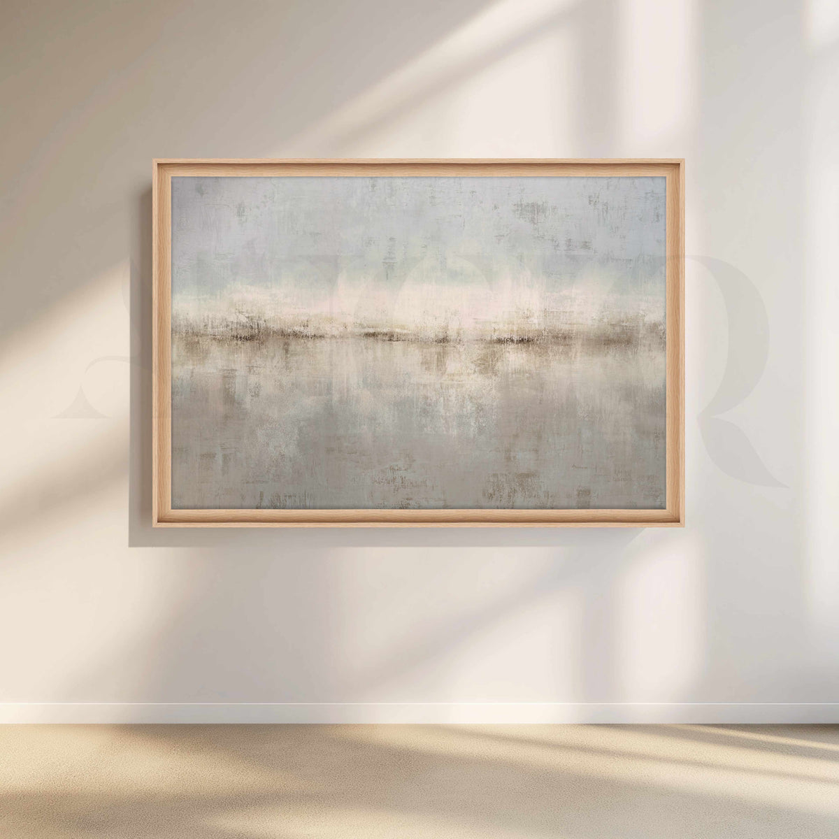 Soft Grey Horizon Abstract Canvas Artwork – Asha Art Studio – Image 5