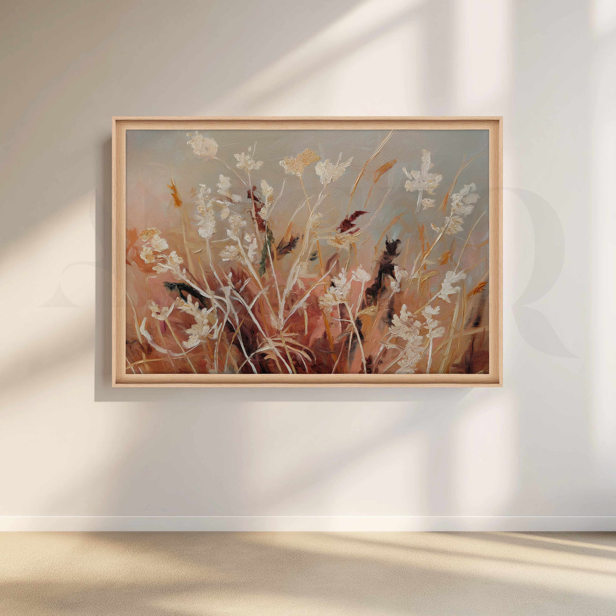 Soft Floral Field Canvas Artwork in Neutral – Asha Art Studio – Image 5