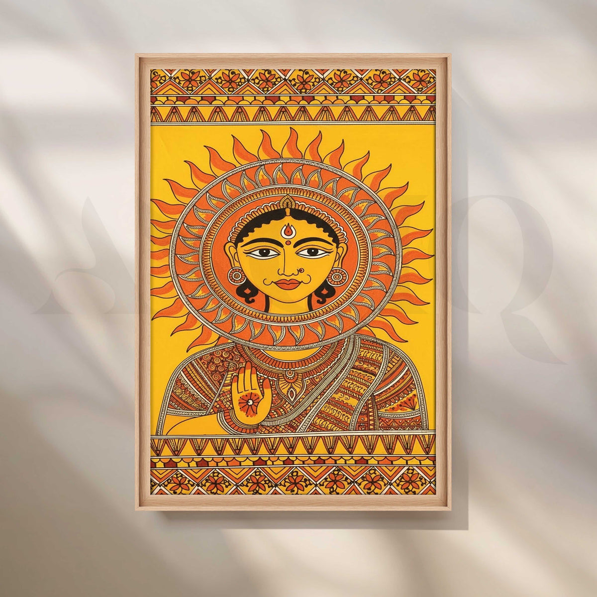 Surya Dev Traditional Madhubani Artwork – Asha Art Studio – Image 5