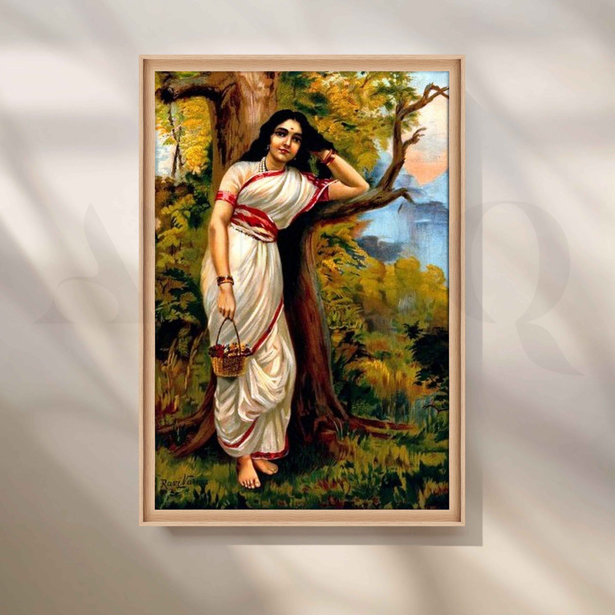 Ahalya by Raja Ravi Varma Canvas Artwork – Asha Art Studio – Image 5