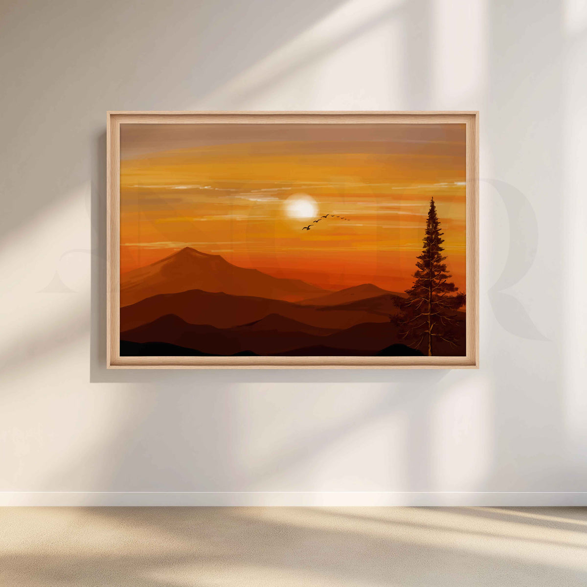 Golden Sunset Mountain Canvas Artwork – Asha Art Studio – Image 5