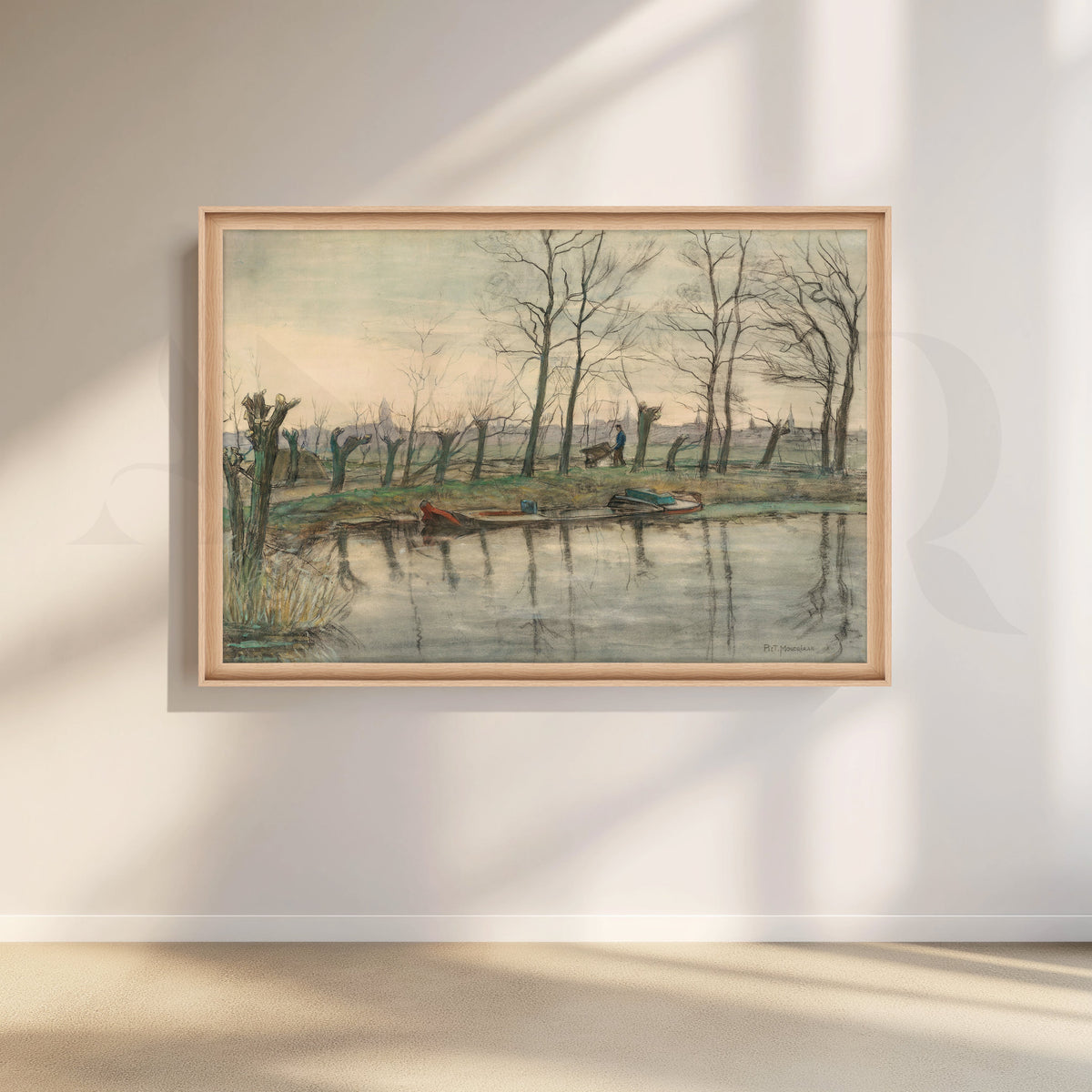 Serene Riverside Winter Canvas Artwork – Asha Art Studio – Image 5