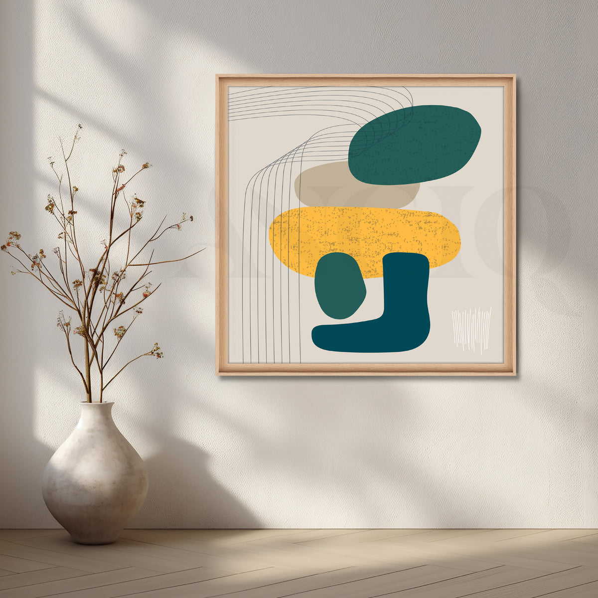 Abstract Harmony in Earthy Tones Canvas Artwork – Asha Art Studio – Image 6