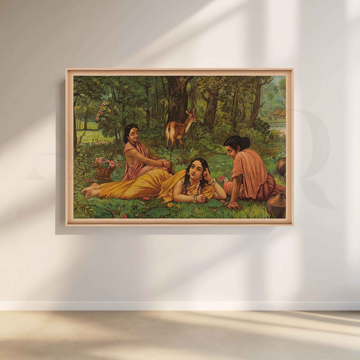 Shakuntala Patra Lekhan by Raja Ravi Varma Artwork – Asha Art Studio – Image 5