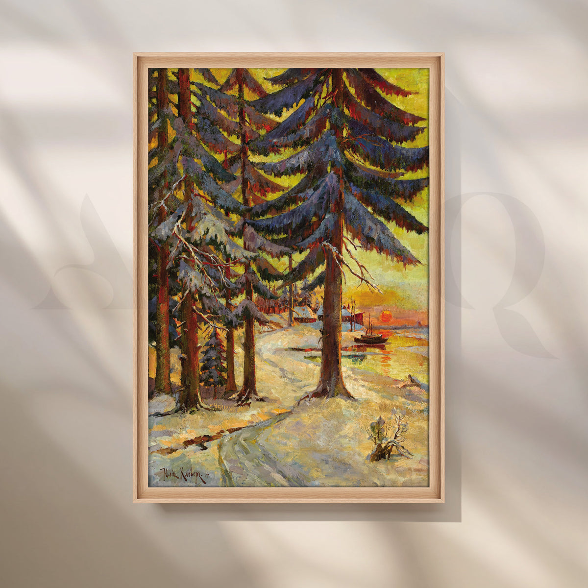 Sunset Pine Forest Canvas Artwork – Asha Art Studio – Image 5