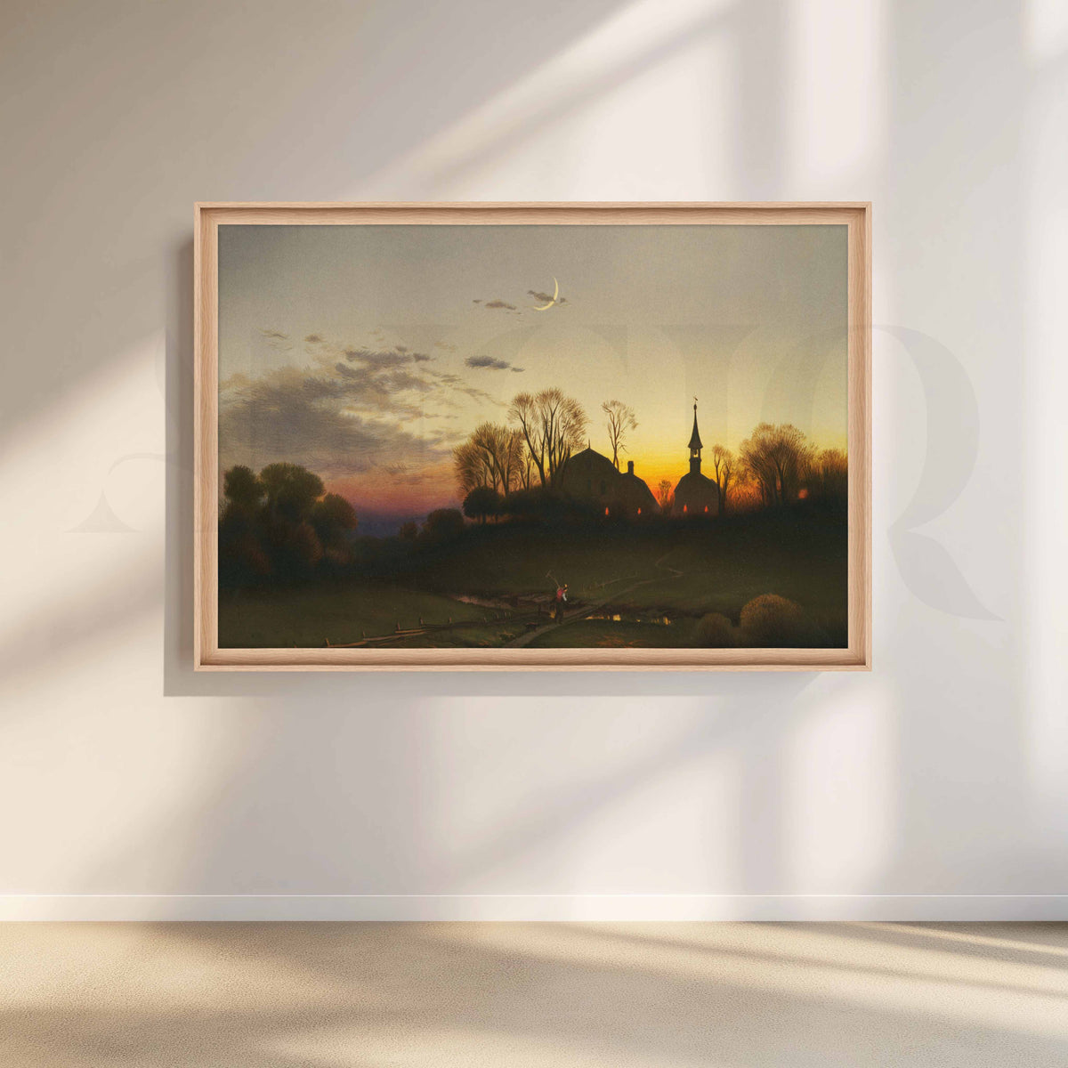 Twilight Countryside Chapel Canvas Artwork – Asha Art Studio – Image 5