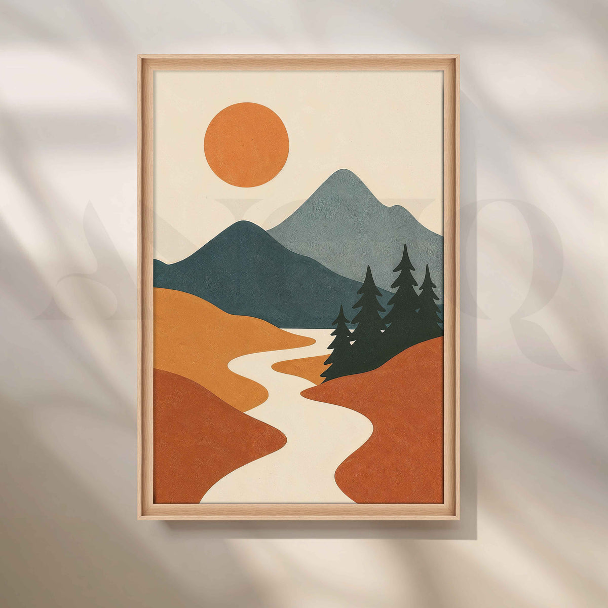 Asha Art Studio Minimalist Mountain Sunset Canvas Artwork – Asha Art Studio – Image 5