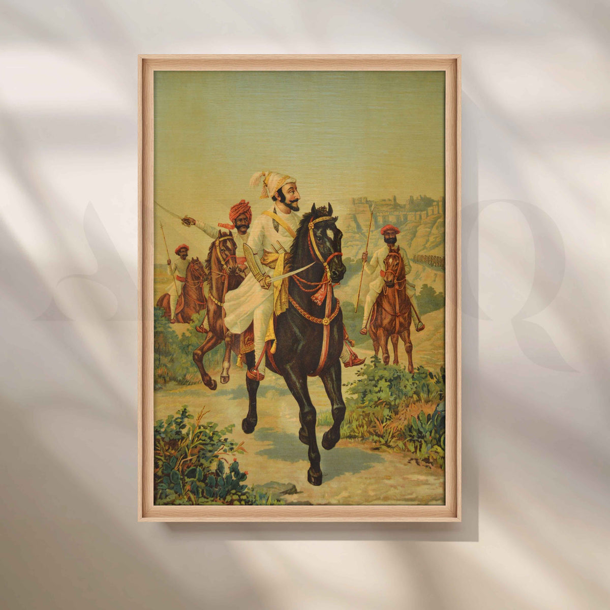 Shivaji Maharaj Leading His Cavalry by Raja Ravi Varma Canvas Artwork – Asha Art Studio – Image 5