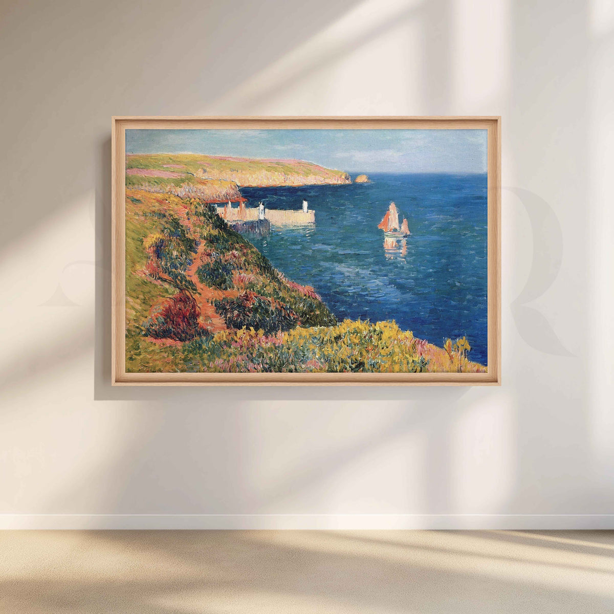 Henri Moret Coastal Sailboat Canvas Artwork – Asha Art Studio – Image 5