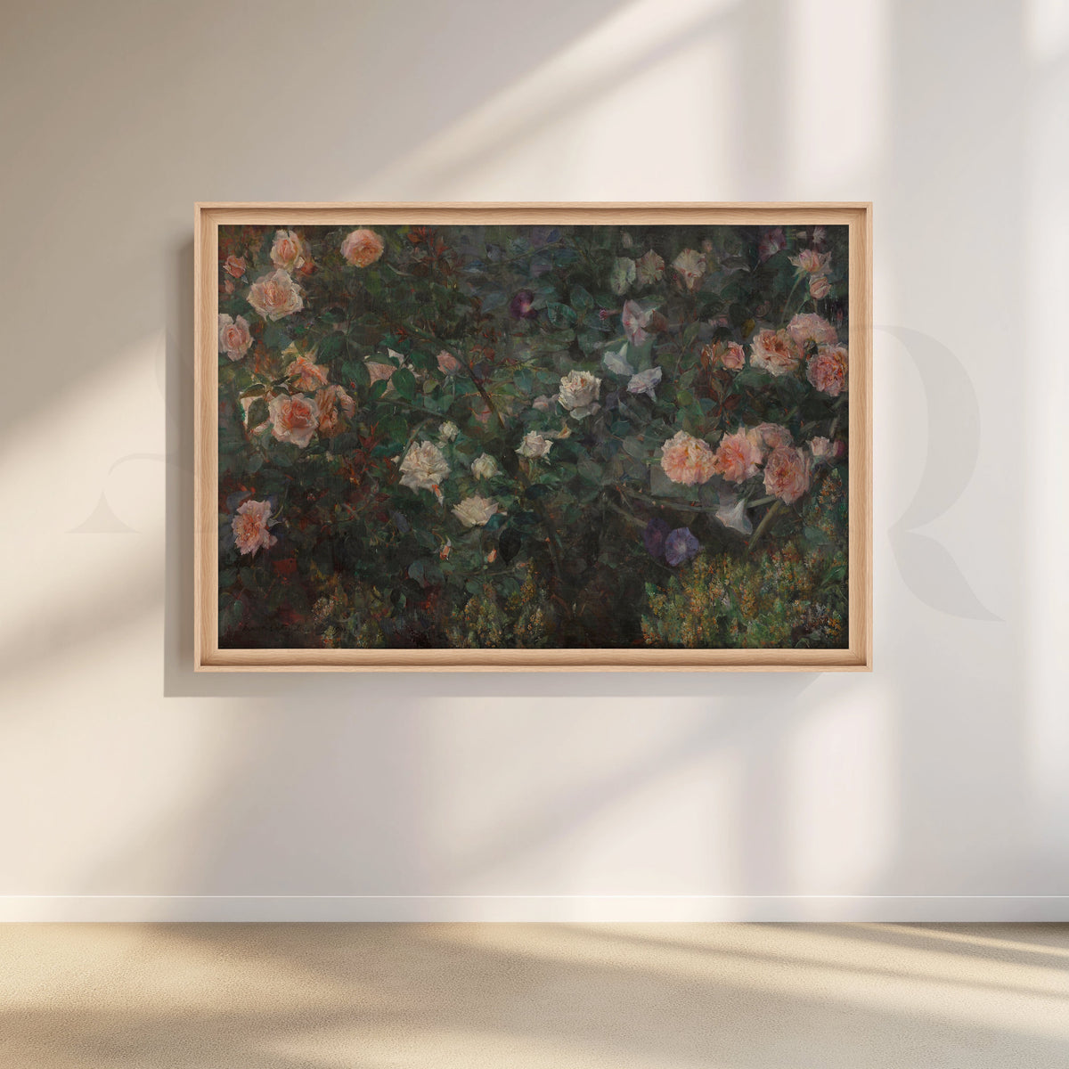Moody Rose Garden Floral Canvas Artwork – Asha Art Studio – Image 5
