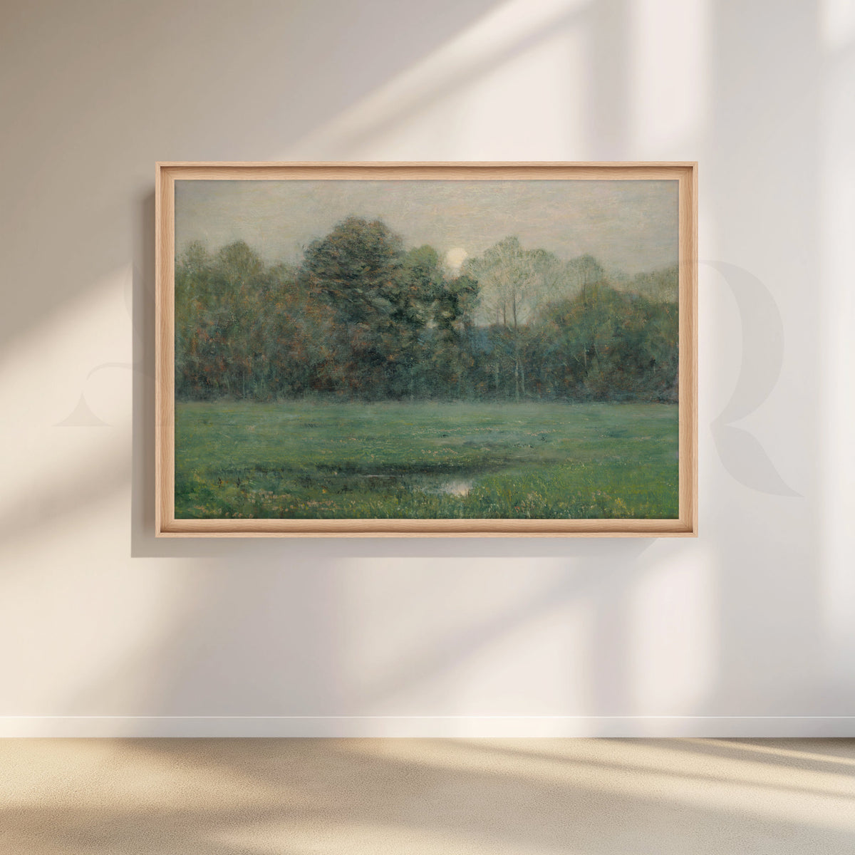 Misty Green Meadow Canvas Artwork – Asha Art Studio – Image 5
