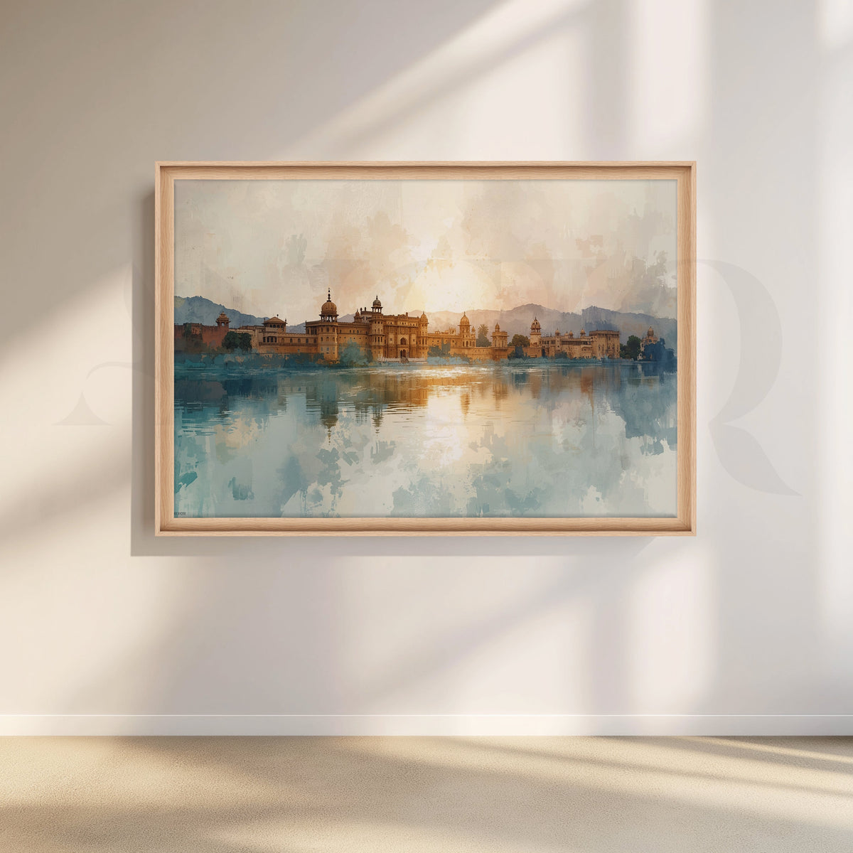 Udaipur Palace Watercolor Canvas Artwork – Asha Art Studio – Image 5