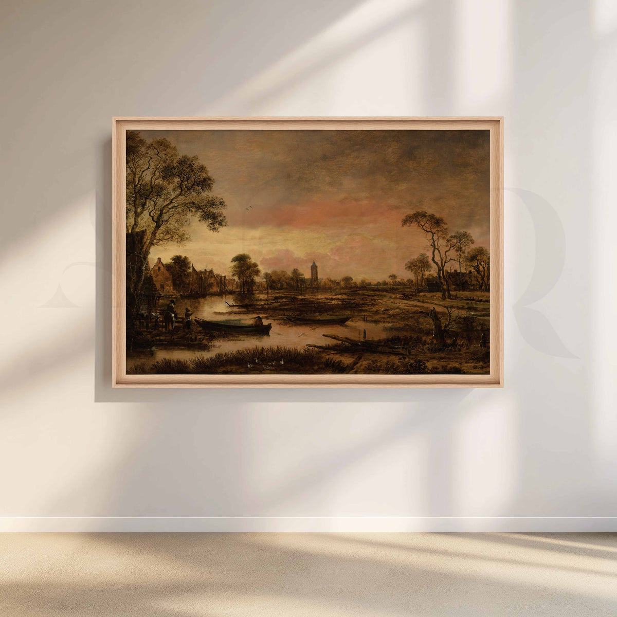 Vintage Riverside Village Canvas Artwork – Asha Art Studio – Image 5