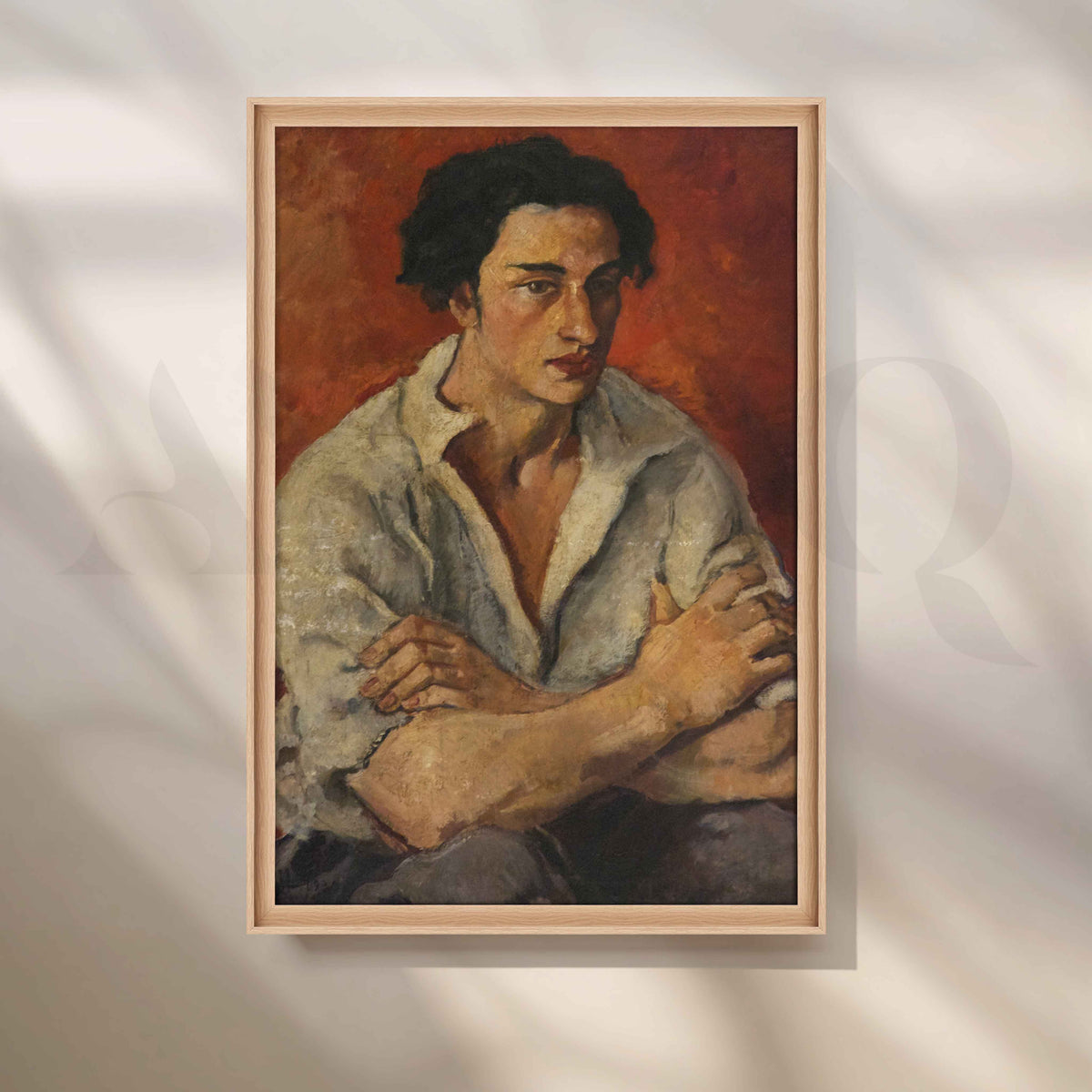 Portrait of a Young Man by Amrita Sher-Gil Canvas Artwork – Asha Art Studio – Image 5