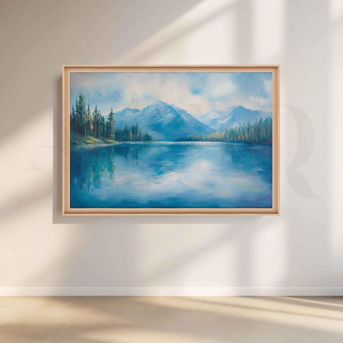 Framed Alpine Lake Canvas Artwork – Asha Art Studio – Image 5