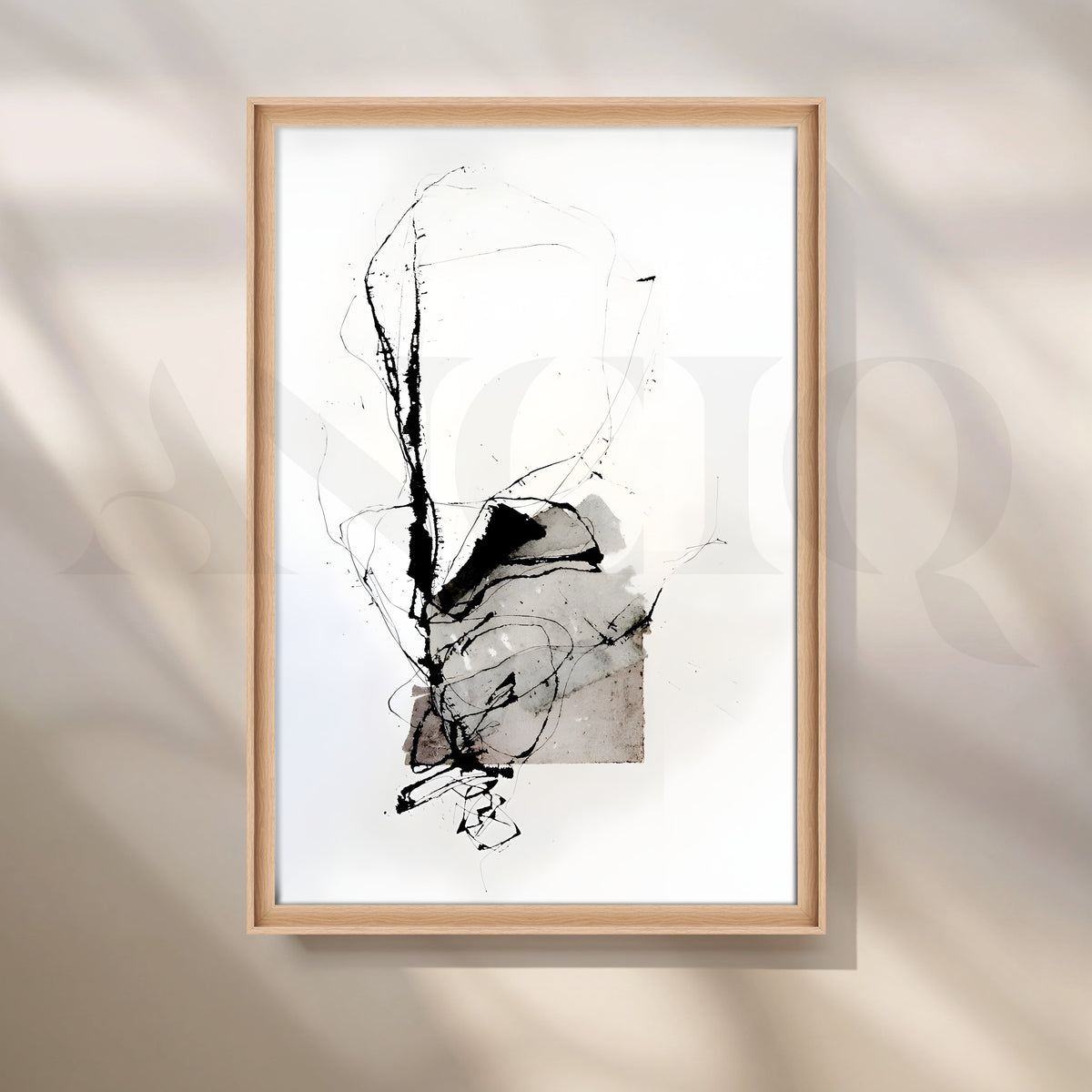 Black Ink Abstract Canvas Artwork – Asha Art Studio – Image 5