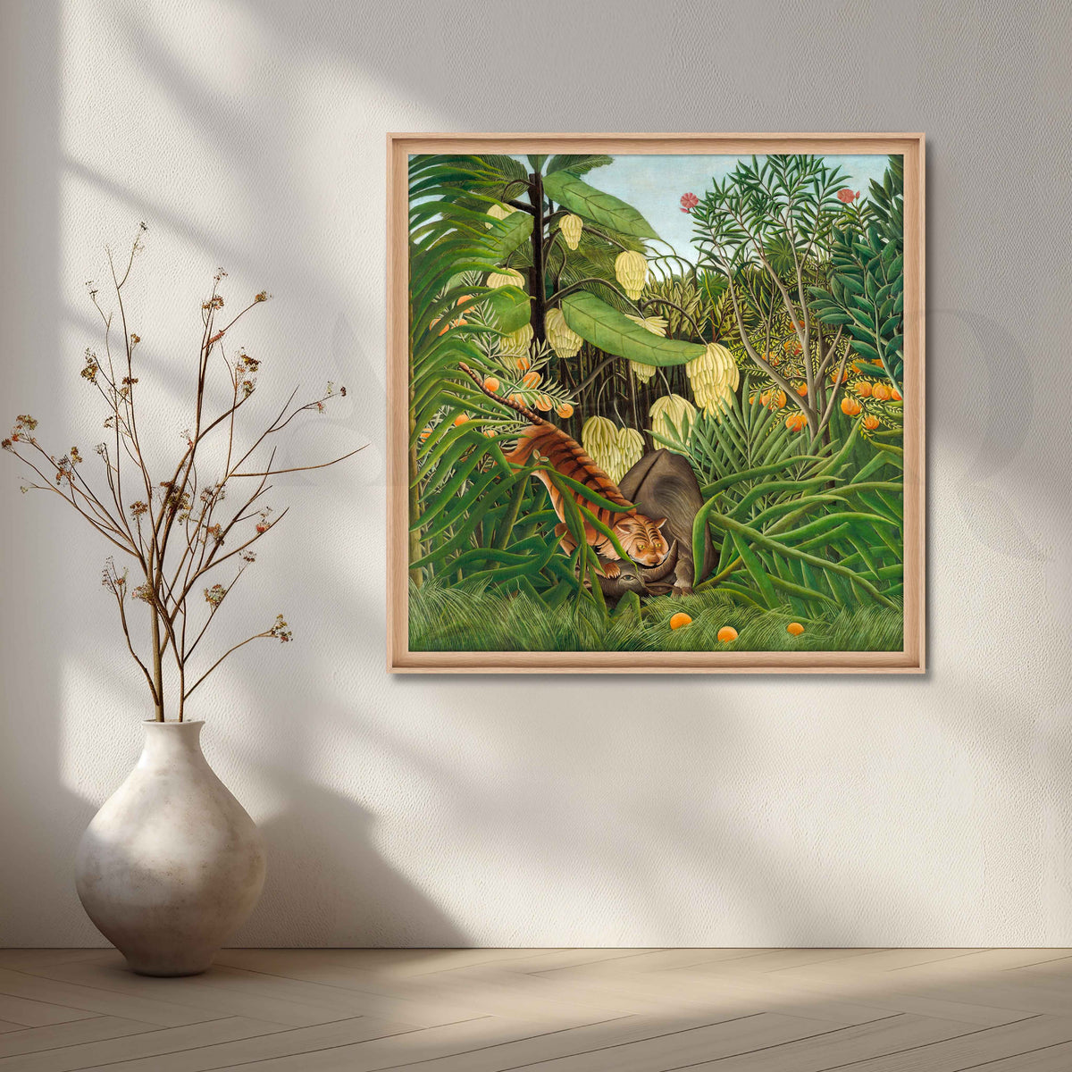Tiger in Tropical Jungle Botanical Canvas Artwork – Asha Art Studio – Image 5