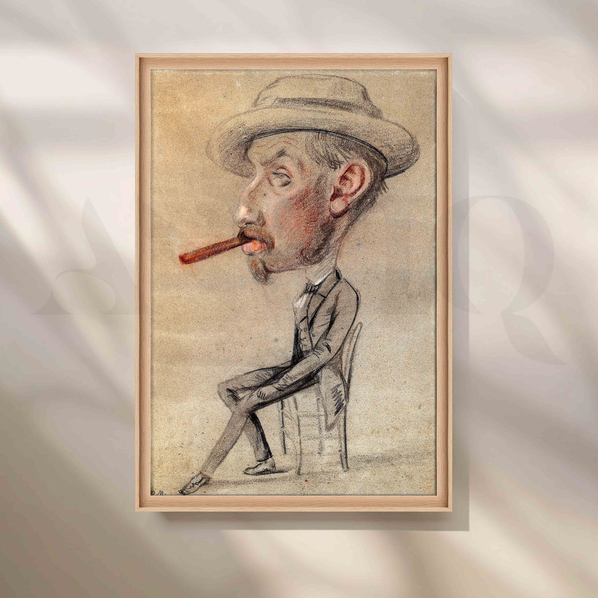 Vintage Caricature Portrait Sketch Canvas Artwork – Asha Art Studio – Image 5