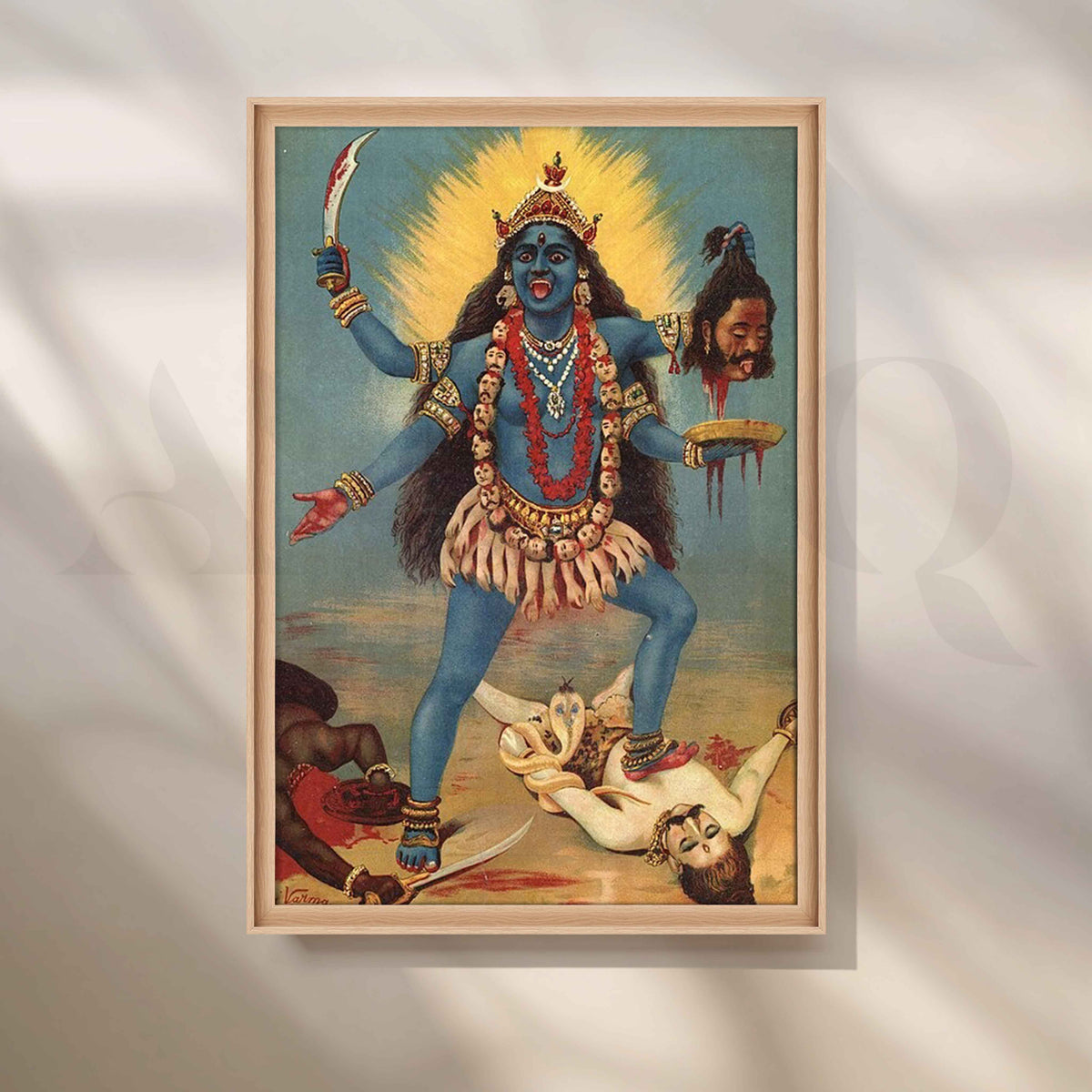 Goddess Kali by Raja Ravi Varma Canvas Artwork – Asha Art Studio – Image 5