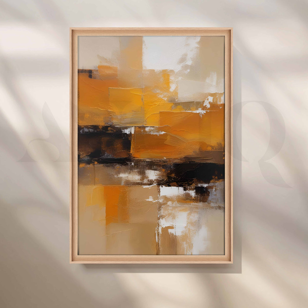 Warm Ochre Abstract Canvas Artwork – Asha Art Studio – Image 5