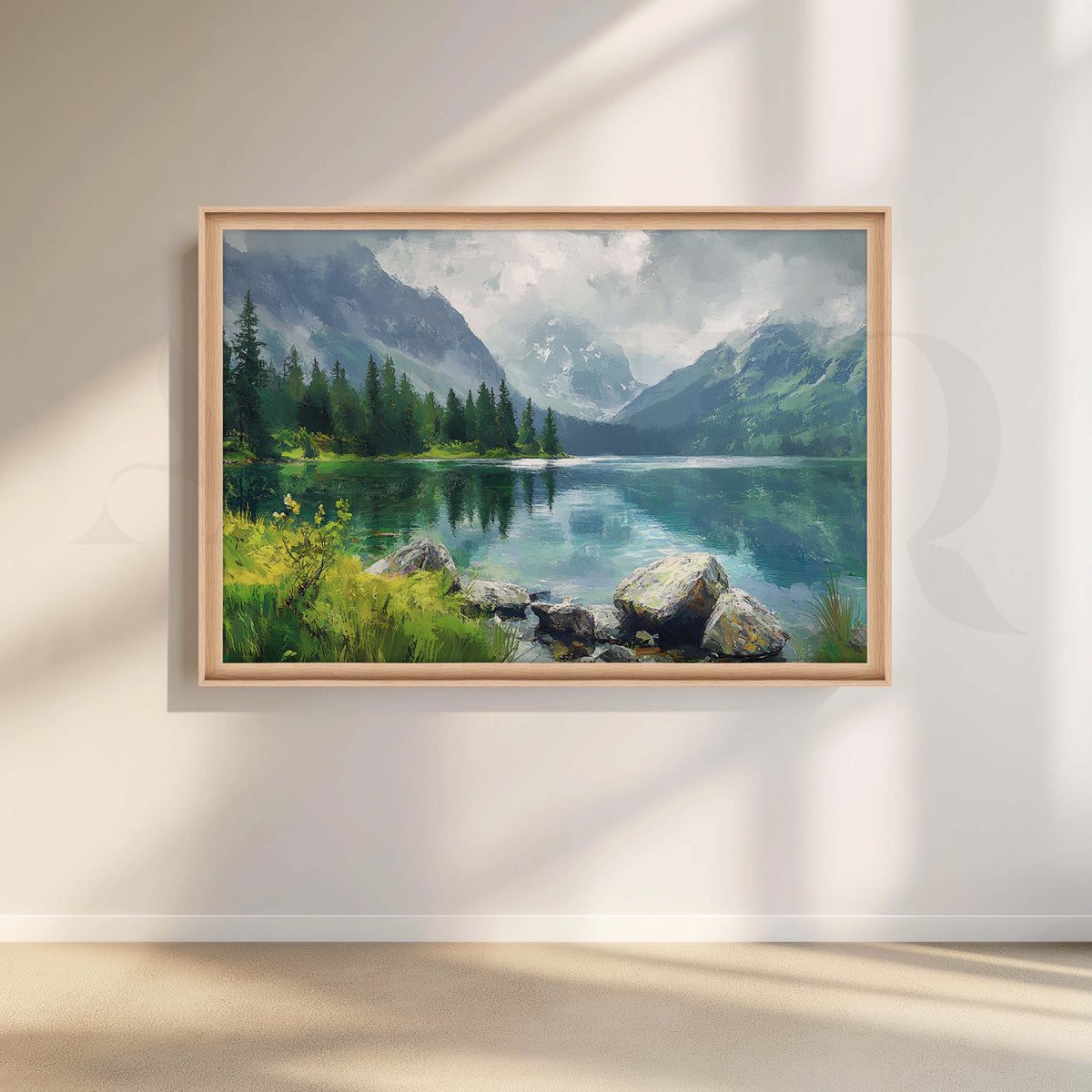 Alpine Lake Landscape Canvas Artwork – Asha Art Studio – Image 5