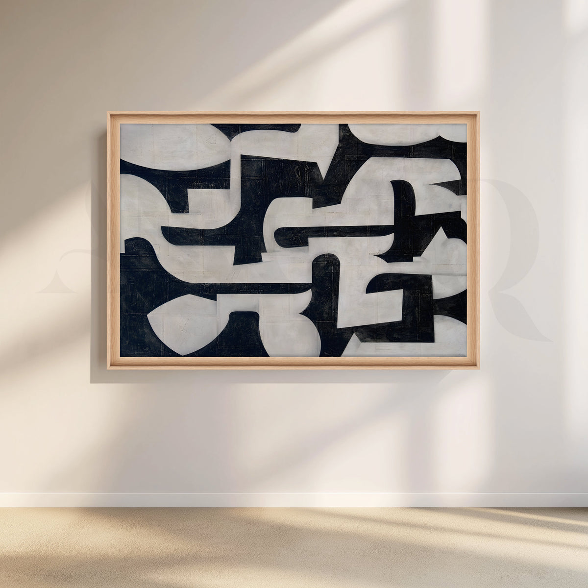 Monochrome Geometric Canvas Artwork – Asha Art Studio – Image 5