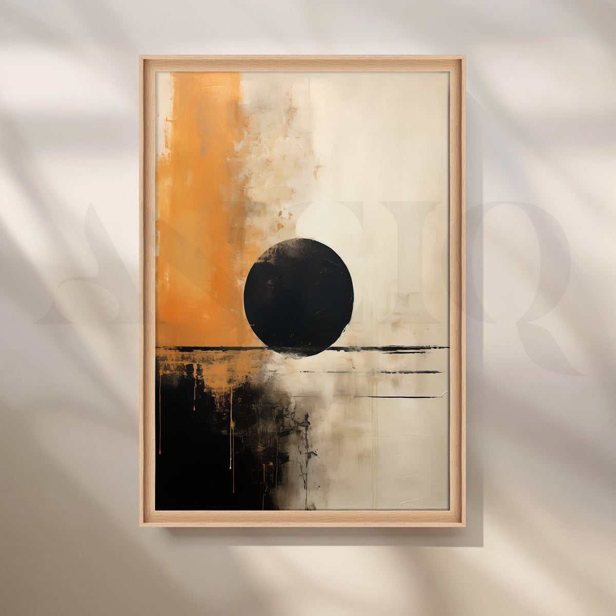 Modern Abstract Black Circle Canvas Artwork – Asha Art Studio – Image 5