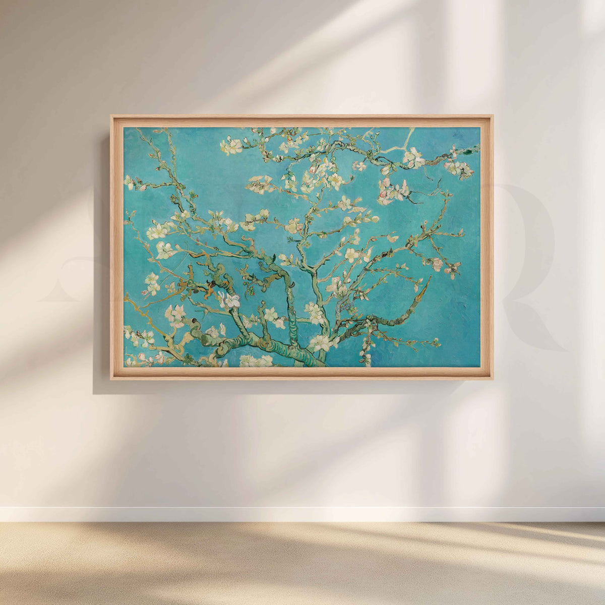 Almond Blossom Blue Floral Canvas Artwork – Asha Art Studio – Image 5