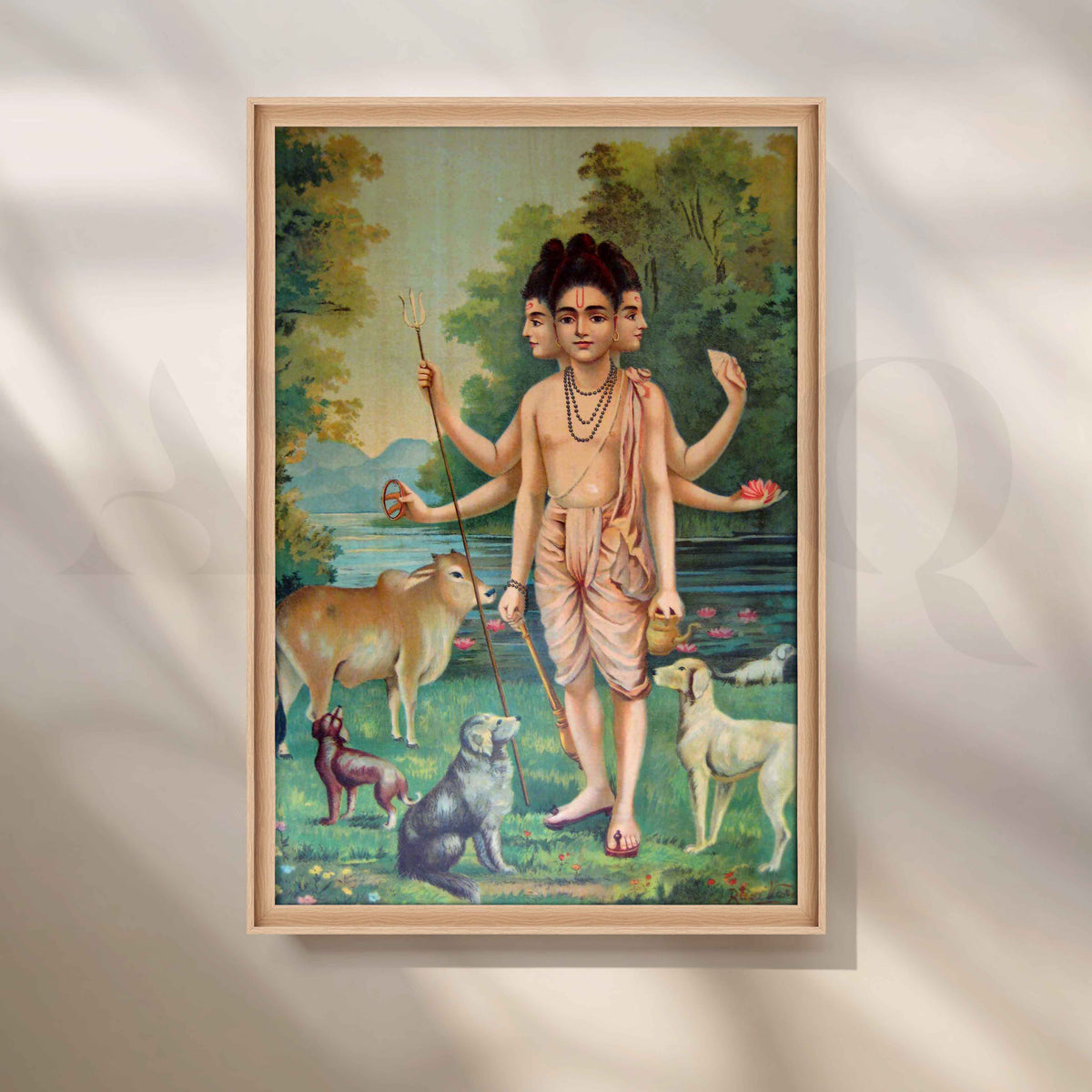 Lord Dattatreya by Raja Ravi Varma Canvas Artwork – Asha Art Studio – Image 5