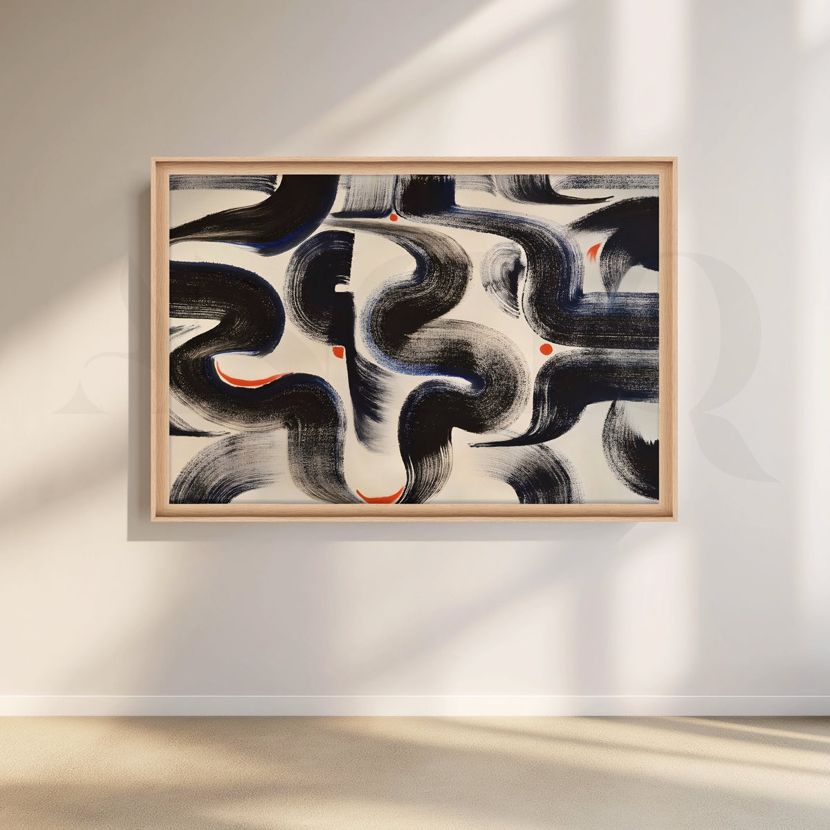 Modern Black Brushstroke Canvas Artwork – Asha Art Studio – Image 5