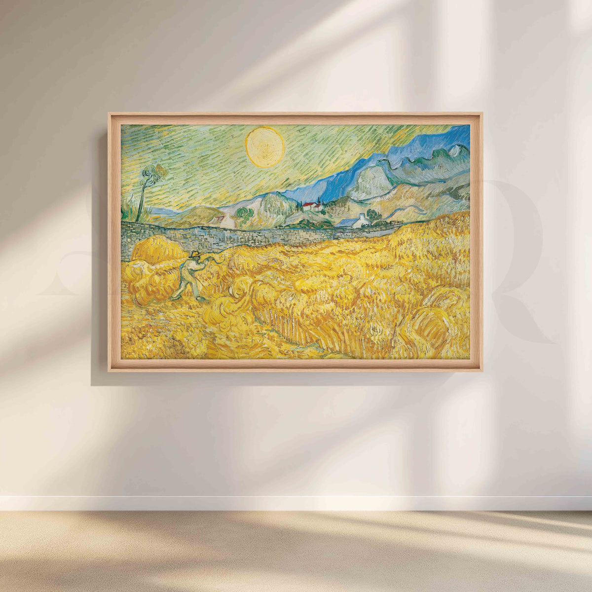 Golden Wheat Field Under the Sun Post-Impressionist Canvas Artwork – Asha Art Studio – Image 5