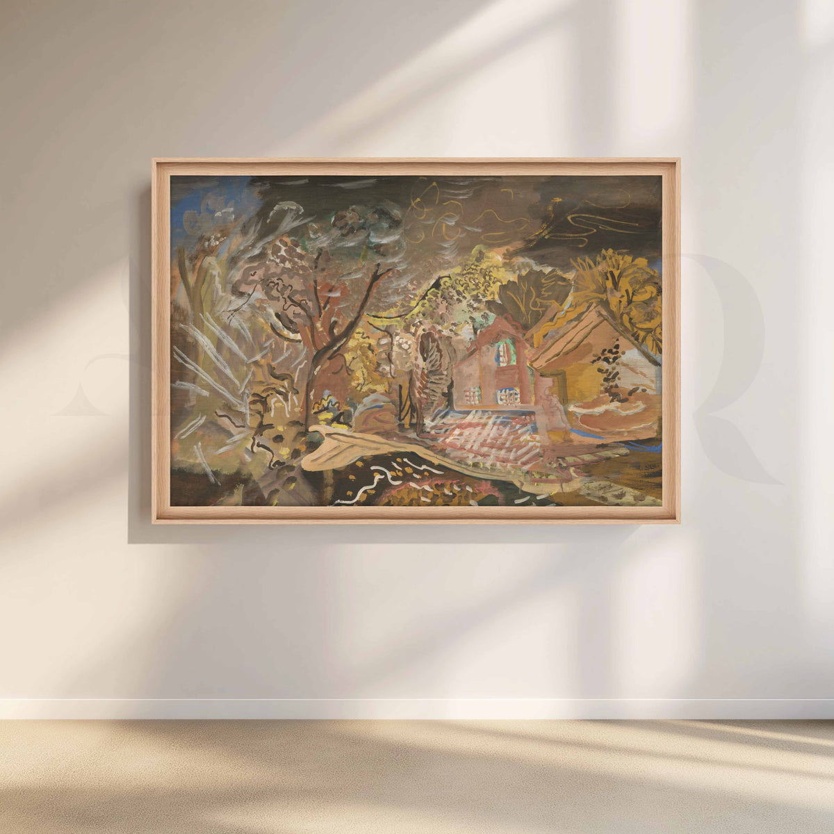 Abstract Countryside Cottage Canvas Artwork – Asha Art Studio – Image 5