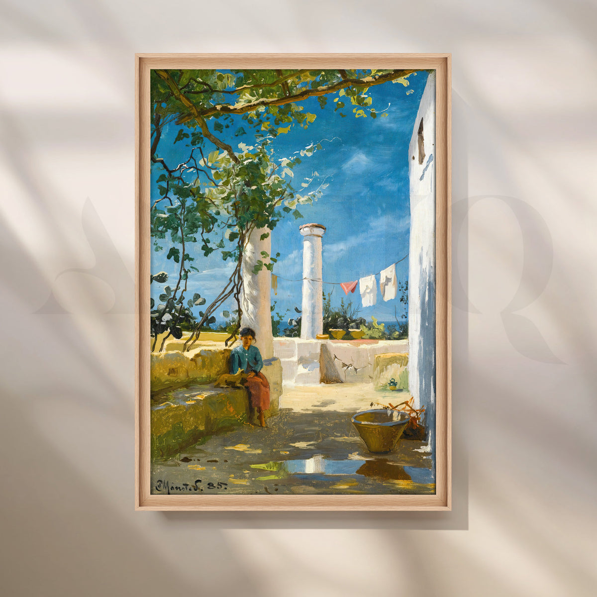 Sunlit Courtyard Canvas Artwork – Asha Art Studio – Image 5