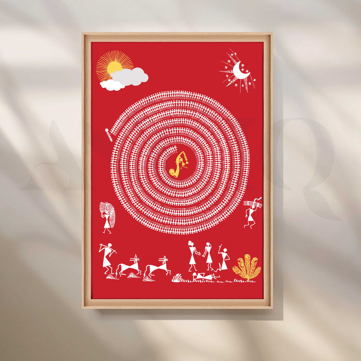 Tribal Circle Dance Folk Canvas Artwork – Asha Art Studio – Image 5